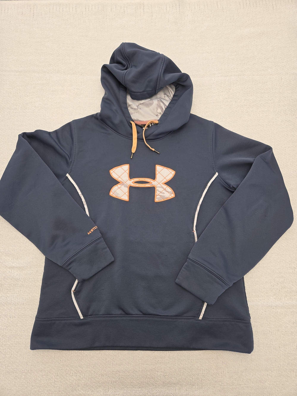 Under Armour Navy Hoodie with Orange Logo